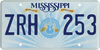 MS license plate ZRH253