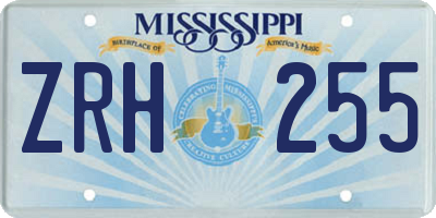 MS license plate ZRH255