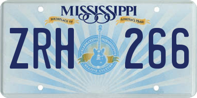 MS license plate ZRH266