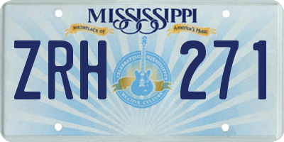 MS license plate ZRH271