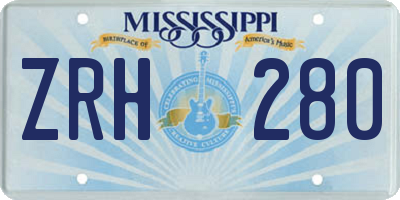 MS license plate ZRH280