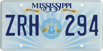 MS license plate ZRH294