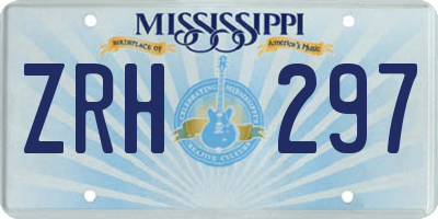 MS license plate ZRH297