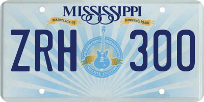 MS license plate ZRH300