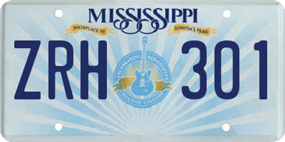 MS license plate ZRH301