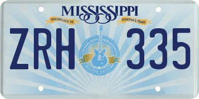 MS license plate ZRH335