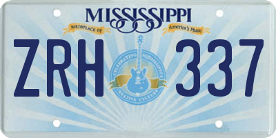 MS license plate ZRH337