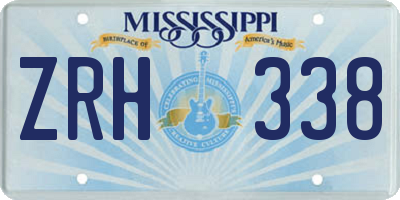 MS license plate ZRH338