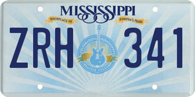 MS license plate ZRH341