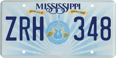 MS license plate ZRH348