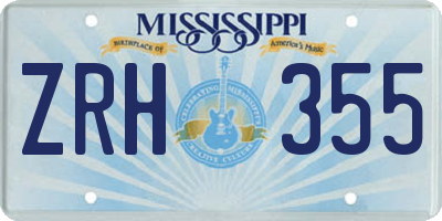 MS license plate ZRH355