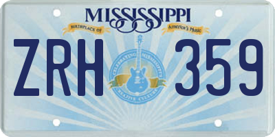 MS license plate ZRH359