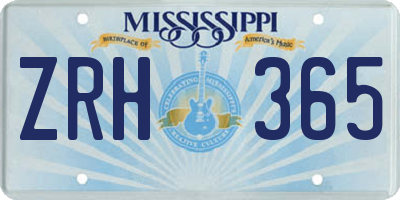 MS license plate ZRH365