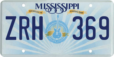 MS license plate ZRH369