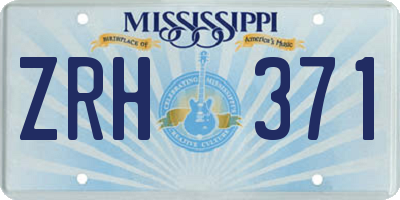 MS license plate ZRH371