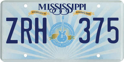 MS license plate ZRH375