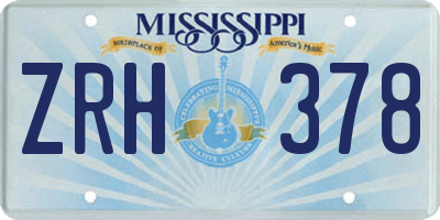 MS license plate ZRH378