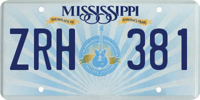 MS license plate ZRH381