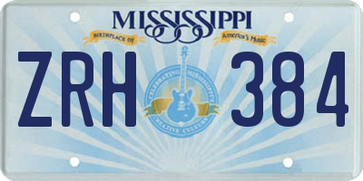 MS license plate ZRH384