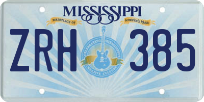 MS license plate ZRH385