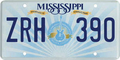 MS license plate ZRH390