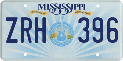 MS license plate ZRH396