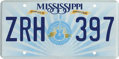 MS license plate ZRH397