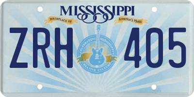 MS license plate ZRH405