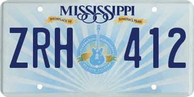 MS license plate ZRH412