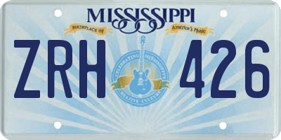 MS license plate ZRH426