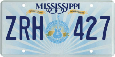 MS license plate ZRH427