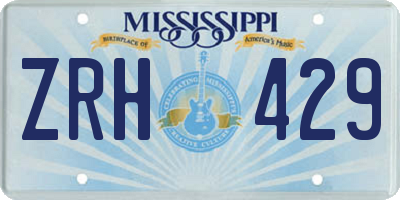 MS license plate ZRH429