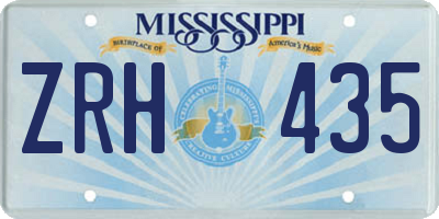 MS license plate ZRH435