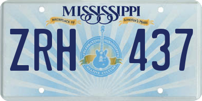 MS license plate ZRH437