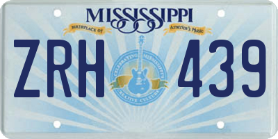 MS license plate ZRH439