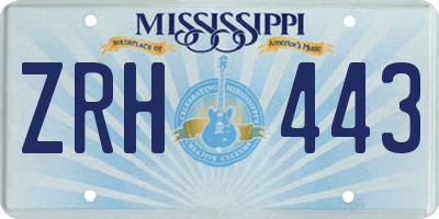 MS license plate ZRH443