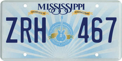 MS license plate ZRH467