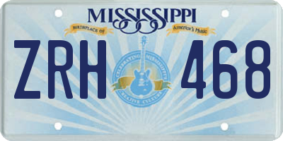 MS license plate ZRH468