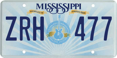 MS license plate ZRH477