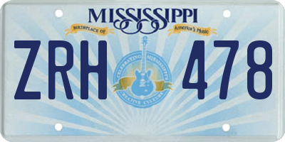 MS license plate ZRH478
