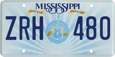 MS license plate ZRH480