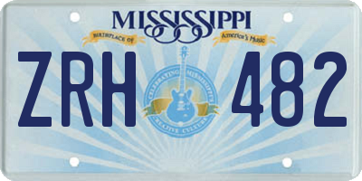 MS license plate ZRH482