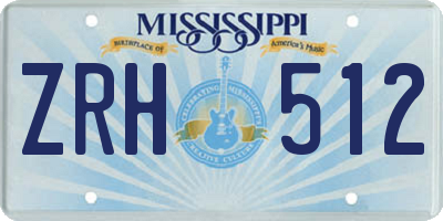 MS license plate ZRH512