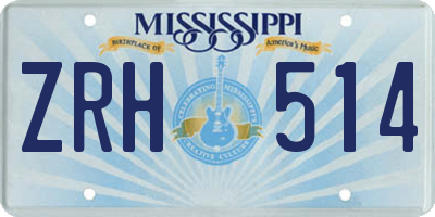 MS license plate ZRH514