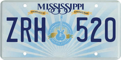 MS license plate ZRH520