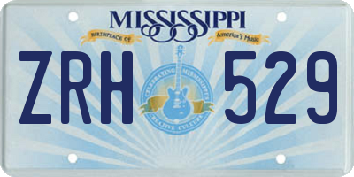 MS license plate ZRH529