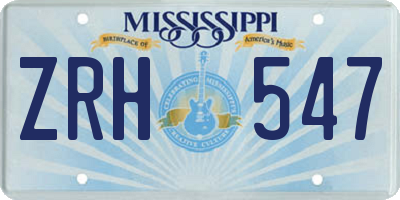 MS license plate ZRH547