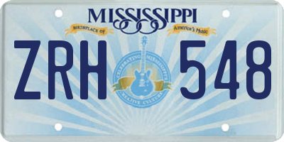 MS license plate ZRH548