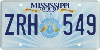 MS license plate ZRH549