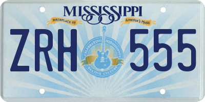 MS license plate ZRH555